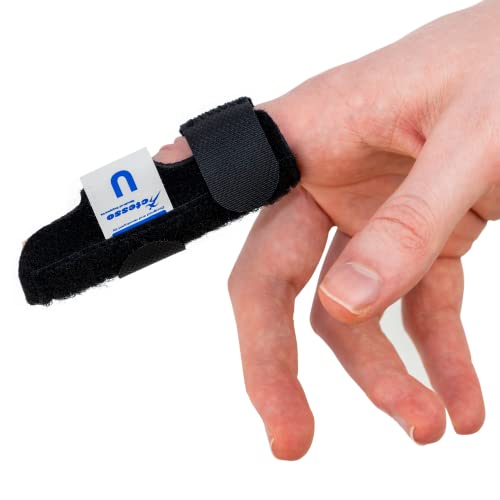 Actesso Attelle de Doigt en Néoprène - Support pour les Blessures aux Doigts, le Doigt en Maillet et Les Douleurs Articulaires (Noir)