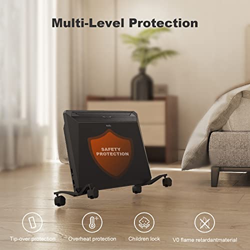 Ballu Convection Space Heaters For Indoor Use，1500W Whole Room Quiet Heating With Auto Thermostat，24H Timer，Standing/Wall Mount，Energy Efficient Electric Panel Heater For Bedroom #TOP5