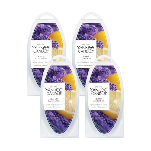 Yankee Candle Scented Wax Melts for Wax Warmers Candle Wax Melts Refills Long Lasting Home Fragrance Lemon Lavender 6 Count (Pack of 4)