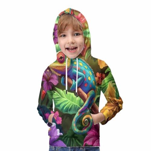 Sweat à capuche 3D caméléon pour ado de 11 à 13 ans - 5