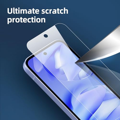 Image of NEW'C Pack of 3 Tempered Glass Screen Protector for Google Pixel 9a, Anti-Scratch, Anti-Fingerprint, Bubble Free, 9H Hardness, 0.33 mm, Ultra Transparent, Ultra Resistant