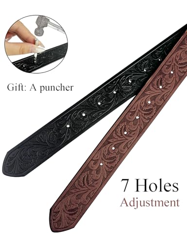 TOPACC 2 Pack Western Belts for Men Women Without Buckle Cowgirl Cowboy Belt Strap 1.5"3
