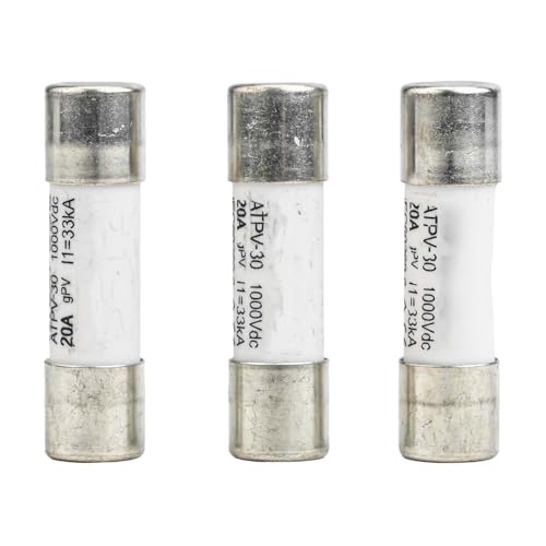 Lawnoval Photovoltaic Fuse 10x38mm 1000V DC 15A Fast-Acting for Solar System, Inverter, Battery Charge Controller and EV Charging Station - 3PCS