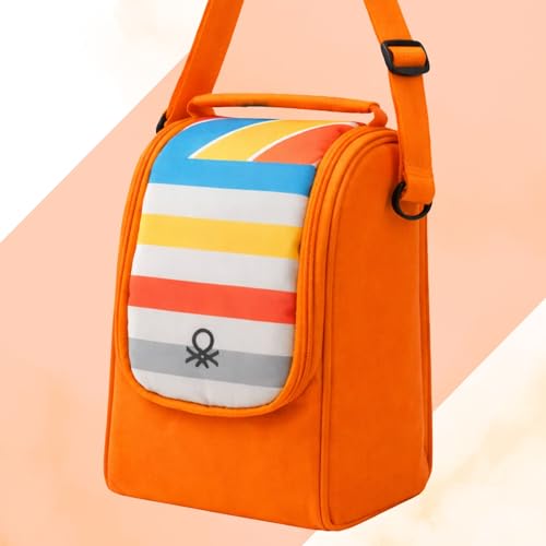 Image of United Colors of Benetton Lunch Bag Set with 3 Glass Containers | Insulated Leakproof Tiffin Bag for Office, School & Travel | Durable, Stylish, BPA-Free Food Storage Kit