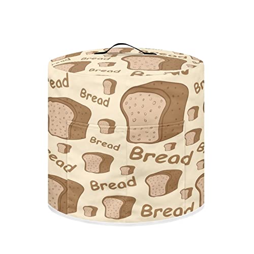 NETILGEN Insulated Pressure Cooker Appliance Cover, Also Fit for Rice Cooker, Air Fryer and Crock Pot, 3 Quart Dust Cover with Pocket for Spoon/Cooking Utensils/Recipes, Washable, Bread Yellow
