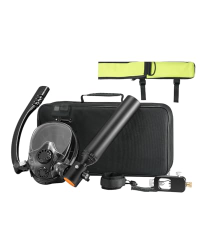 VEVOR Scuba Tank, 0.5L Portable Diving Tank, Diving Oxygen Cylinder Support 5-10 Minutes Underwater Breathing, 32.81 ft Diving Depth, Refillable Snorkel Air Tank Kit for Underwater Exploration Rescue