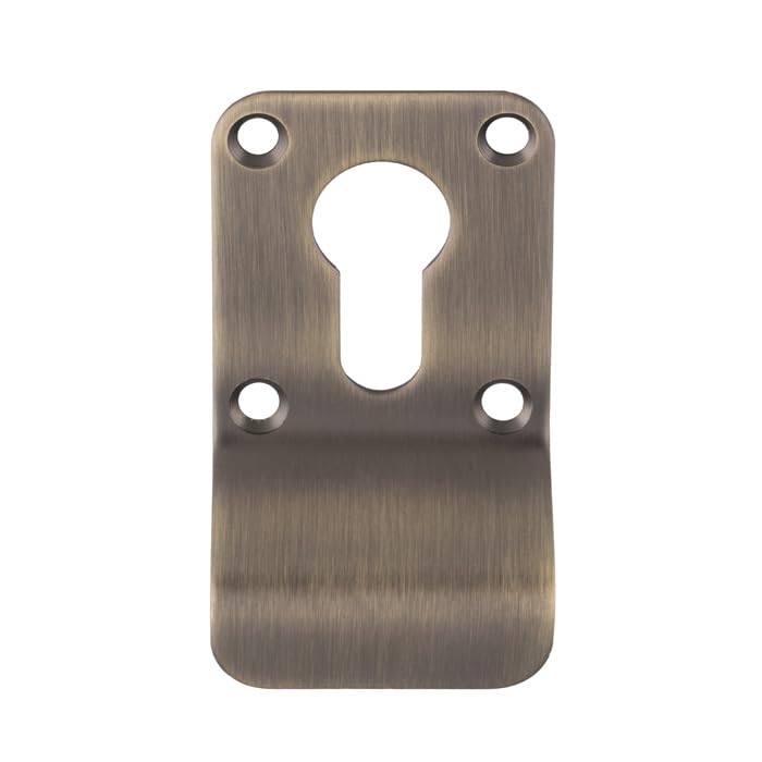 i IRONMONGERY SOLUTIONS Cylinder Pulls Door Handle Set, Metal, Corrosion Resistant, for Euro Cylinder Locks, Residential and Commercial Use, with Fixings Included (Antique Brass, Euro Profile)