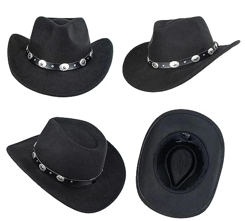 Kids Wide Brim Western Cowboy Cowgirl Hat - Boys Girls Felt Fedora Hats for 2-6 Years3