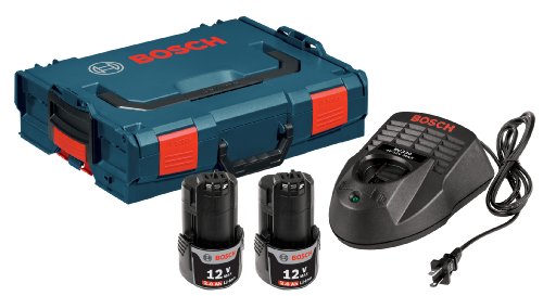 Bosch SKC120-202L 12-Volt Max Lithium-Ion Starter Kit with (2) 2.0 Ah Batteries, Charger and L-BOXX-1