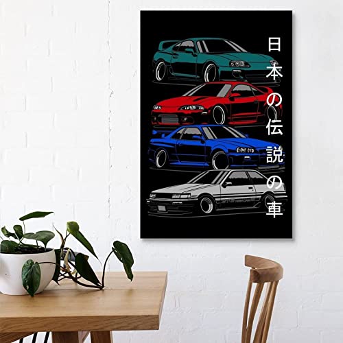 Jdm Car Poster Rx7 Fd3S Classic Canvas Wall Art Legends Essential Gts Sports Car Poster Living Room Artwork Paintings For Bathroom (Legends Car,16X24Inch-Unframe) #TOP2