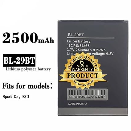 Image of Original BL-29BT Battery for Tecno Spark Go /Spark 4 Air / KC1 / KC1J / Battery with 6 Month Warranty*** (J0061)