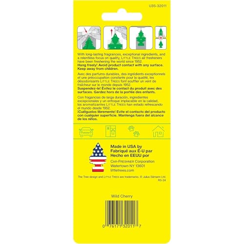 Image of LITTLE TREES Car Air Freshener | Hanging Paper Tree for Home or Car | Wild Cherry | 3 Pack