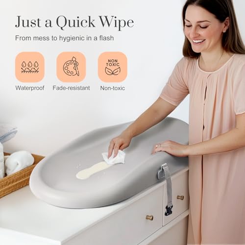 image for Mallify Wipe-Clean Changing Pad, Waterproof & Wipeable, Soft & Non-Sli