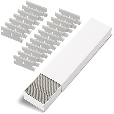 Ehdis 100 Pcs Plastic Blades for Scraper, Blades Edges Plastic Scraper Blades for Removing Window, Paint, Glass, Glue, Stickers, 1.5 inch, Grey Cover