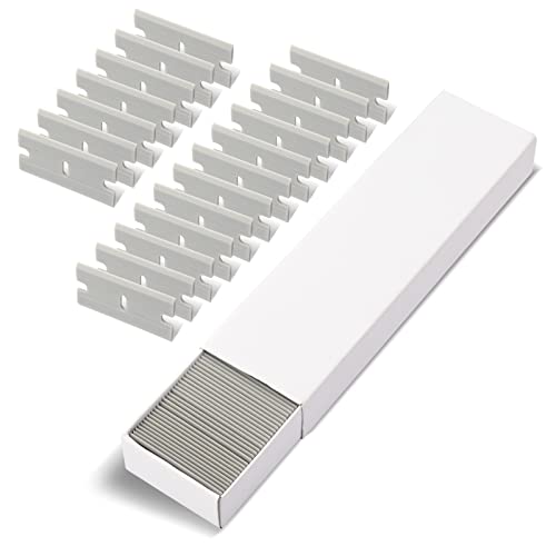 Ehdis 100 Piezas de Cuchillas de plástico para raspador de 1.5 Pulgadas, para Quitar Las Etiquetas Engomadas, Pegamento, Limpiador para Placa de Inducción y Vitrocerámica, gris