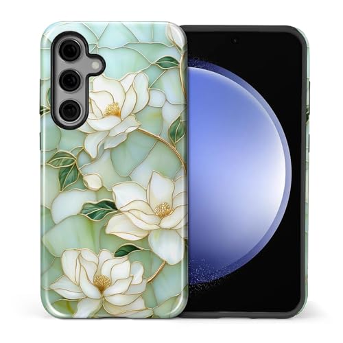 Coque Samsung S24 fleurs cyan idéale pour sécuriser votre mobile au quotidien