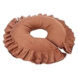 Yinhing U Shaped Face Pillow,Face Massage Pillow,U Shaped Neck Cushion Soft Table Bed Face Pillow for Beauty Salon SPA Massage,Travel Flight Neck Pad(Coffee)