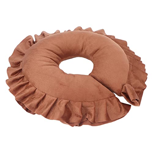 Yinhing U Shaped Face Pillow,Face Massage Pillow,U Shaped Neck Cushion Soft Table Bed Face Pillow for Beauty Salon SPA Massage,Travel Flight Neck Pad(Coffee)