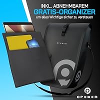 OPEKER® Universal Fahrradtasche für Gepäckträger 28L E-Bike & Fahrrad (abnehmbar, wasserdicht) - Gepäckträgertasche & Fahrrad-Tasche Laptopfach & klick-System für Hinten - Radtasche & Gepäcktasche – Ansicht 2