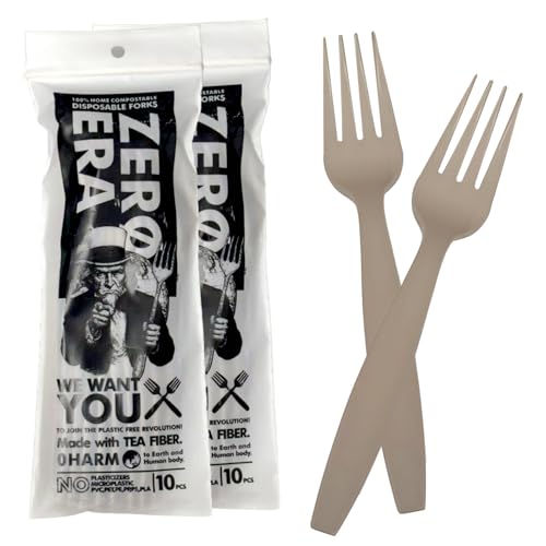 Zero Era 20 Pack Compostable Fork Tea Fiber Cutlery 48%
