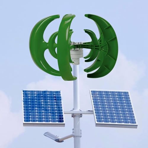 Kit generatore di turbina eolica verticale da 2000 W, soluzione di energia rinnovabile da 24 V per l'alimentazione domestica, attrezzatura efficiente per l'energia eolica, design ecologico nero