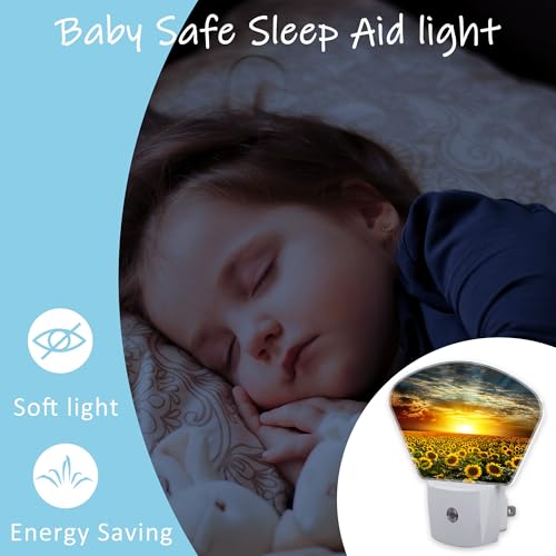 Image of Night Light Beautiful Sunset Plug-in LED Dusk-to-Dawn Sensor Soft Night Lamp,Suitable for Home Bedroom Bathroom Hallway Stairs