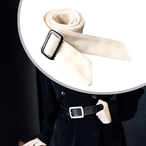 Qianly Women Wool Overcoat Waist Belt Portable Replacement Belt for Shopping Commuting, Beige White4