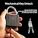 Fingerprint Padlock, Pothunder Smart Lock with APP Fingerprint Key, Keyed Heavy Anti-Theft Padlock, Biometric Waterproof Large Outdoor Padlock for Gate, Gym, Truck, School, Warehouse