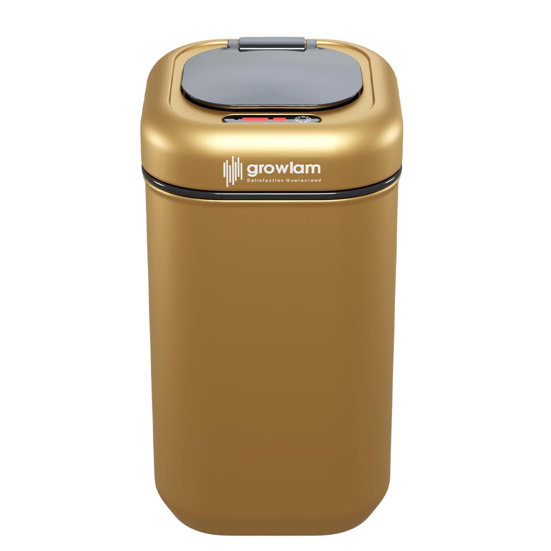 growlam Satisfaction Guaranteed Plastic Growlam Motion Sensor Automatic Dustbin, Touch Free Smart Dustbin, 9 Litres Contactless Waste Bin With Lid For Home, Office, Kitchen, Bathroom (Gold) (B07TBK6HZ1) Amazon Price History, Amazon Price Tracker