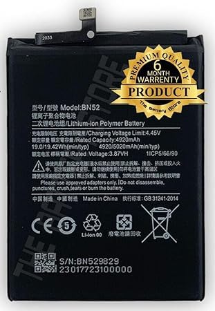 Image of Original BN52 Battery for Redmi Note 9 pro M2003J6B2G / M2003JA6A11 / M2003J6A1G Battery with 6 Month Warranty**** (R000134)