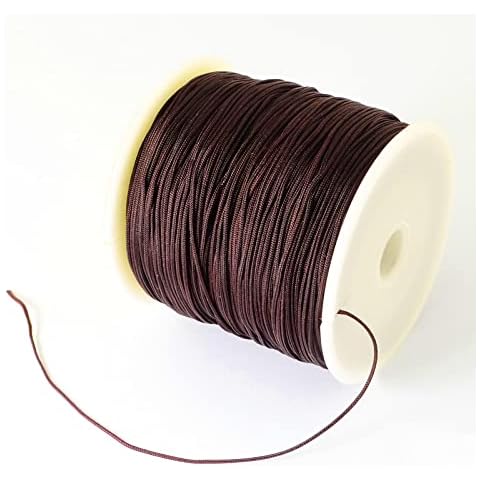 Fashewelry 150 Yards Braided Nylon Thread Cords Coconut Brown Chinese Knotting Cord Beading Cords 0.5mm for DIY Macrame Jewellery Crafts Making Cover