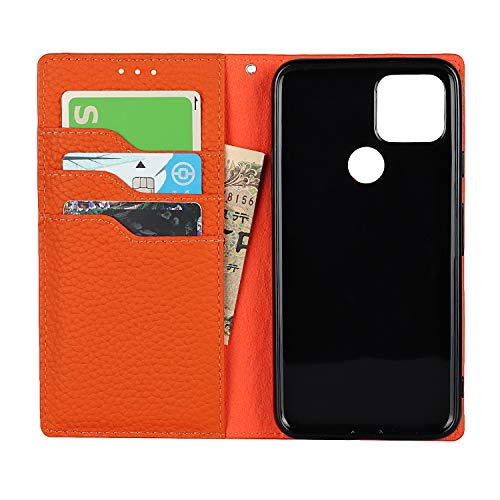 Copmob Case Google Pixel 5,Premium Genuine Leather Flip Wallet Case,[3 Card Slots][Magnetic Closure][RFID-Blocking],Protective Case Cover for Google Pixel 5 - Orange - Image 2