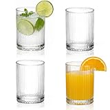 Gugxiom Juego de 4 vasos de cóctel de 280 ml, estilo retro de origami, para vino, zumo, agua, café helado, whisky