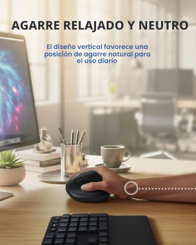 Miniatura 6 de Perixx Perimice-608 Ratón Ergonómico Vertical Inalámbrico - Con 5 Botones Programables - Para Diestros - 800 1200 1600 Dpi