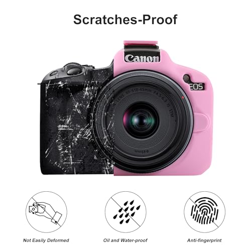 Funda para Canon EOS R50 de silicona suave rosa miniatura 4