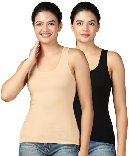 Image of Lux Cozi Women's Cotton Regular Fit Racerback Tank Top | Pack of 2