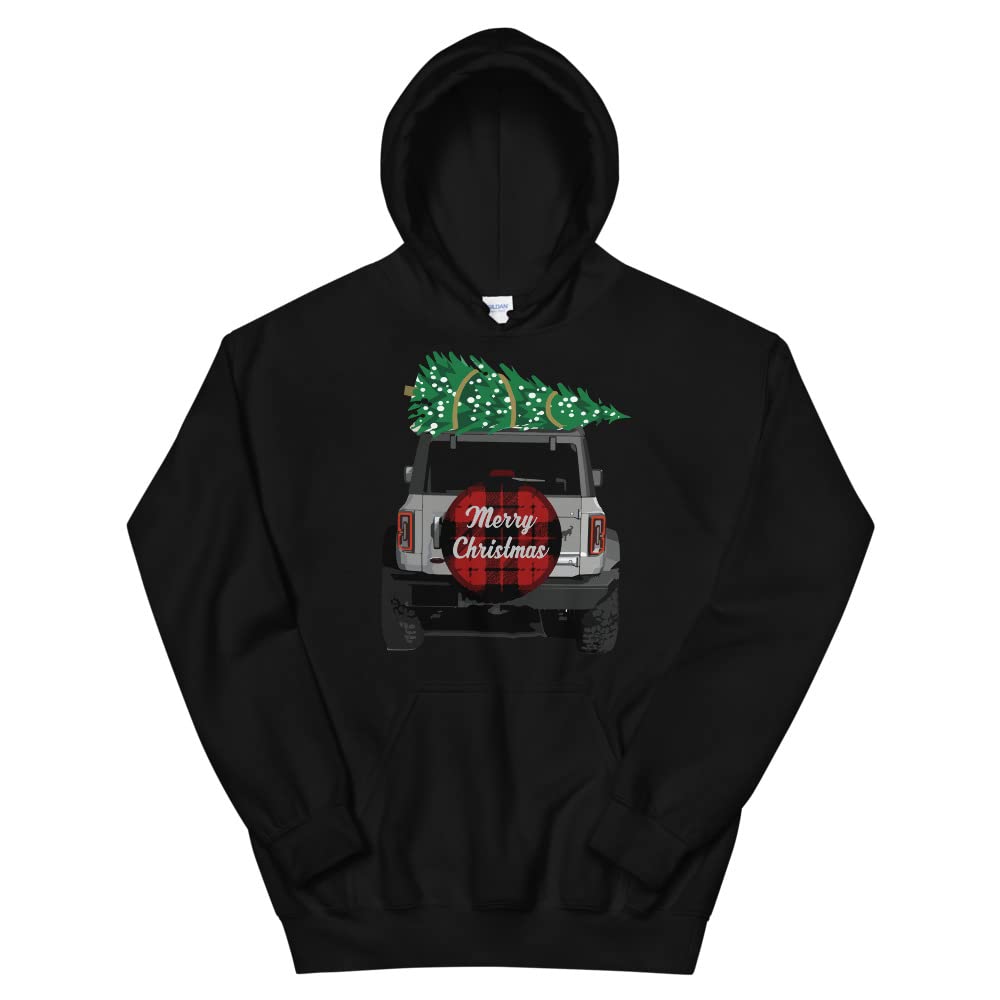 2021 2022 Merry Christmas Tree Holiday bronc prezent dla właściciela graficzna bluza z kapturem pulower bluza | sweter dla miłośnika samochodów