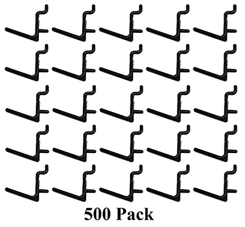 JSP Manufacturing Pegboard Hooks Non-Locking Plastic L Style Hook | Garage Tool Storage Craft Hooks Pegboard Accessories (500, Black) by JSP Manufacturing - Image 2