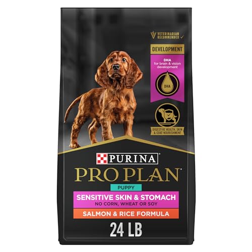 Purina Pro Plan Sensitive Skin and Stomach Dog Food Puppy Salmon and Rice Formula - 24 lb. Bag