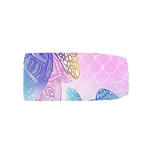 Image of Crib Bedding Set,3pcs Nursery Crib Bedding with Comforter Crib Sheet & Crib Skirt,Mermaid Scales Colorful Turtle Printed Nursery Bedding for Baby Boys and Girls(Pink Turtle)