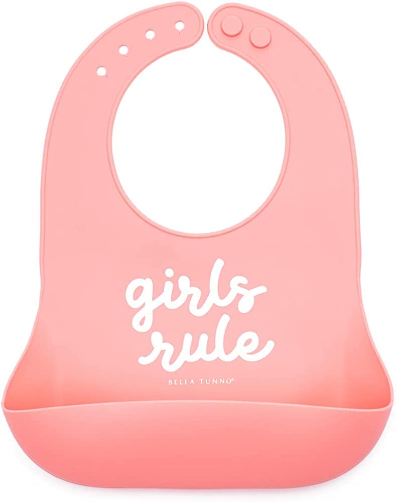 BELLA TUNNO Girl’s Wonder Bib – Silicone Baby Bib for Girls, Non-toxic BPA Free Soft Silicone Bib, Waterproof, Easy to Clean