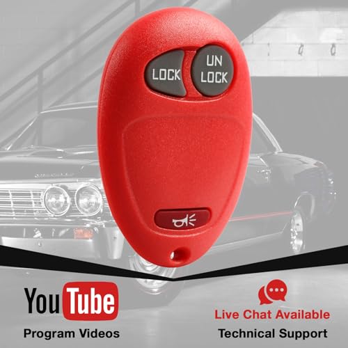 Llavero de repuesto para botones rotos de mandos GMC Hummer Pontiac carcasa roja sin llave 3