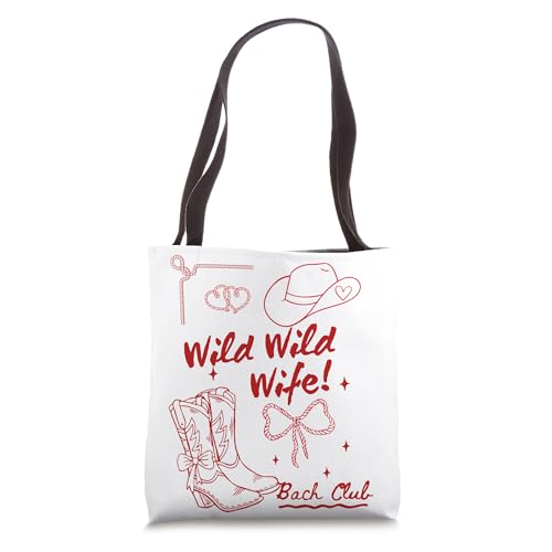 Bolso tote para despedida de soltera estilo vaquera, Wild Wild Wife miniatura 1