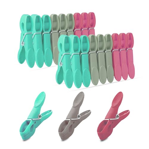 G4GADGET Clothes Pegs 24 Pack – Strong Grip Plastic Pegs for Washing Line, Durable Laundry Clips for Clothes, Rust-Resistant for Outdoor & Indoor Drying