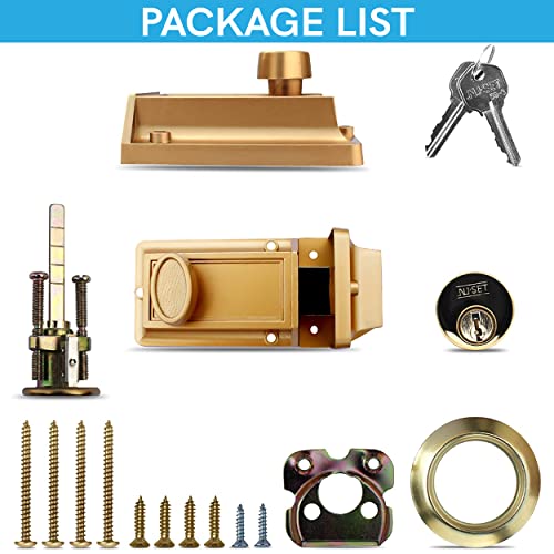 Nu-Set 2110-3 Lock | Night Safety Deadbolt Lock | 5 Pin Keyed Cylinder For Added Door Security thumb #5