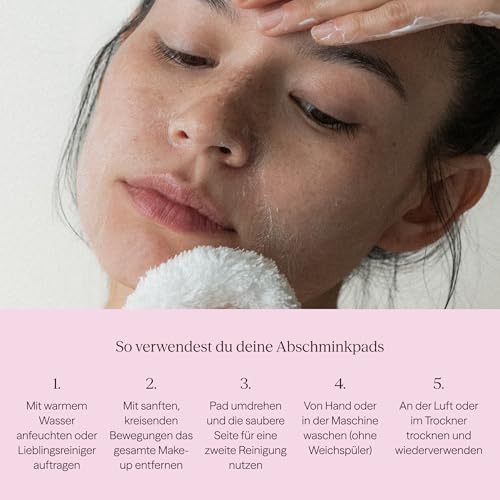 Waschies Abschminkpads/Waschpads- 6er-Set Bunt (Pastellfarben) – sanfte Gesichtsreinigung - waschbar, wiederverwendbar & hypoallergen - alle Hauttypen – Alternative zu Wattepads & Abschminktüchern