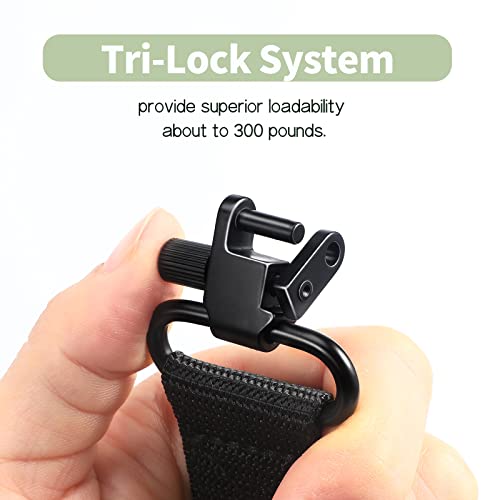 Two Points Rifle Sling, Shoulder Padded Strap Length Adjuster Traditional Sling Inclued Pack Of 2 Swivels Sling Mount-Black& Camo #TOP5