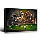 Denozer - Dogs Playing Pool - Cassius Marcellus Coolidge Oil Painting Reproduction,Entertainment...