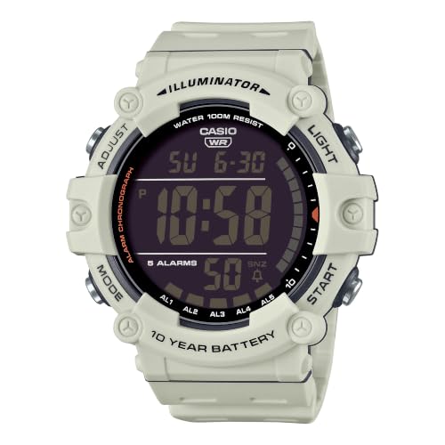 Image of Casio Illuminator AE1500WH Series | 10-Year Battery | LED Backlight | 5-Alarms | 1 /100 Sec Stopwatch | Men's Digital Watch