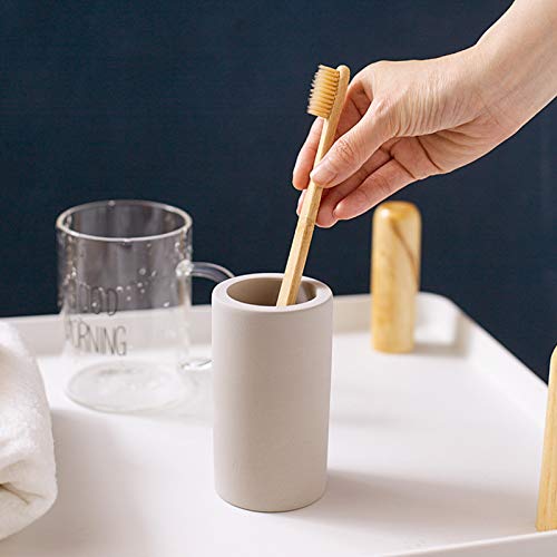 Toothbrush Holder - Office Pen Holder,Bathroom Diatomite Toothbrush Holder,Desk Pen Holder,Stand Cup To Waterproof And Absorb Odor, Sleek And Modern Design Decrotion For Bathroom.(Beige) #TOP2